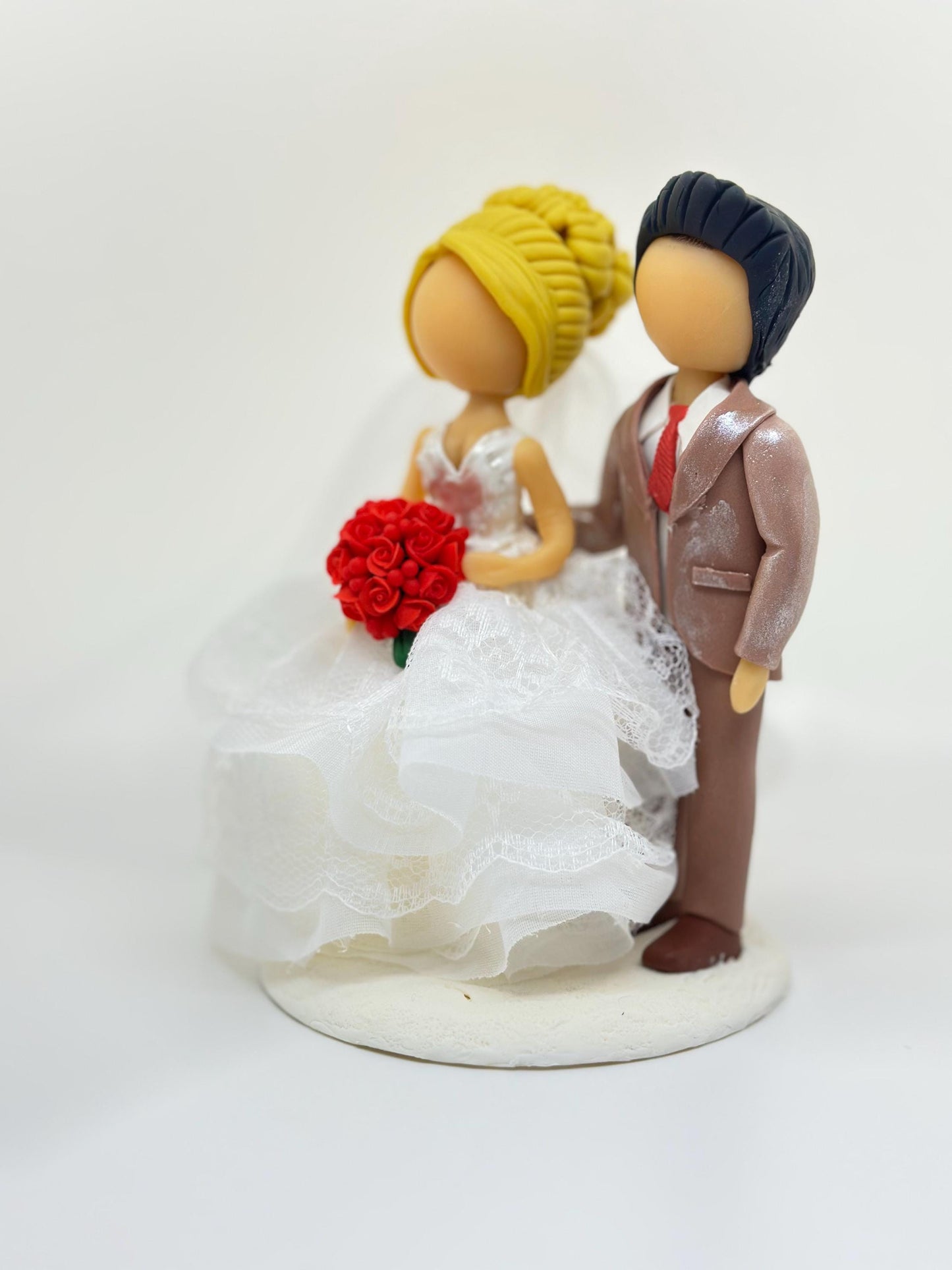 Wedding Cake topper-choose the bouquet and tie color