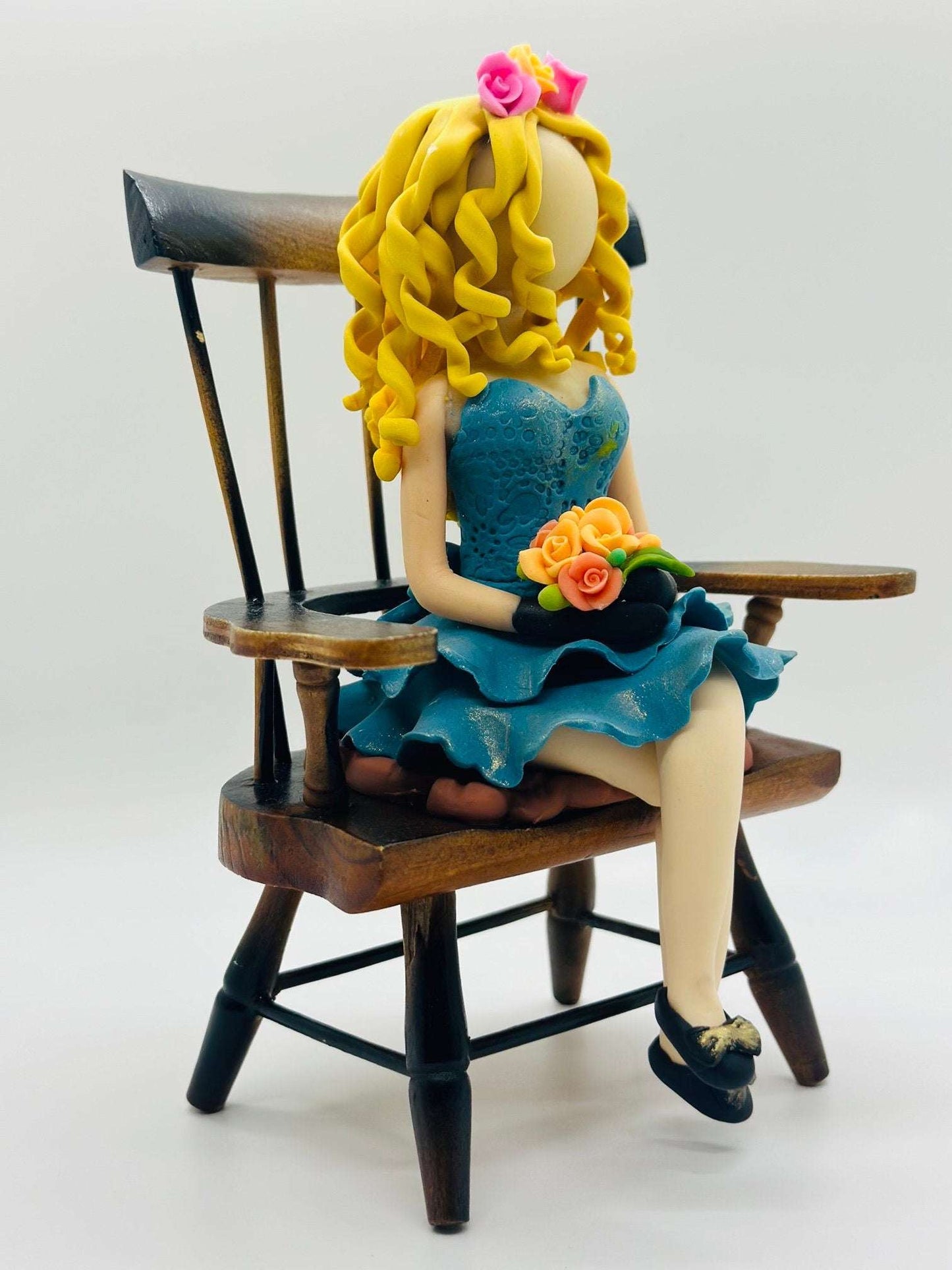 Cold porcelain Dominican faceless Doll,hand made !!!!
