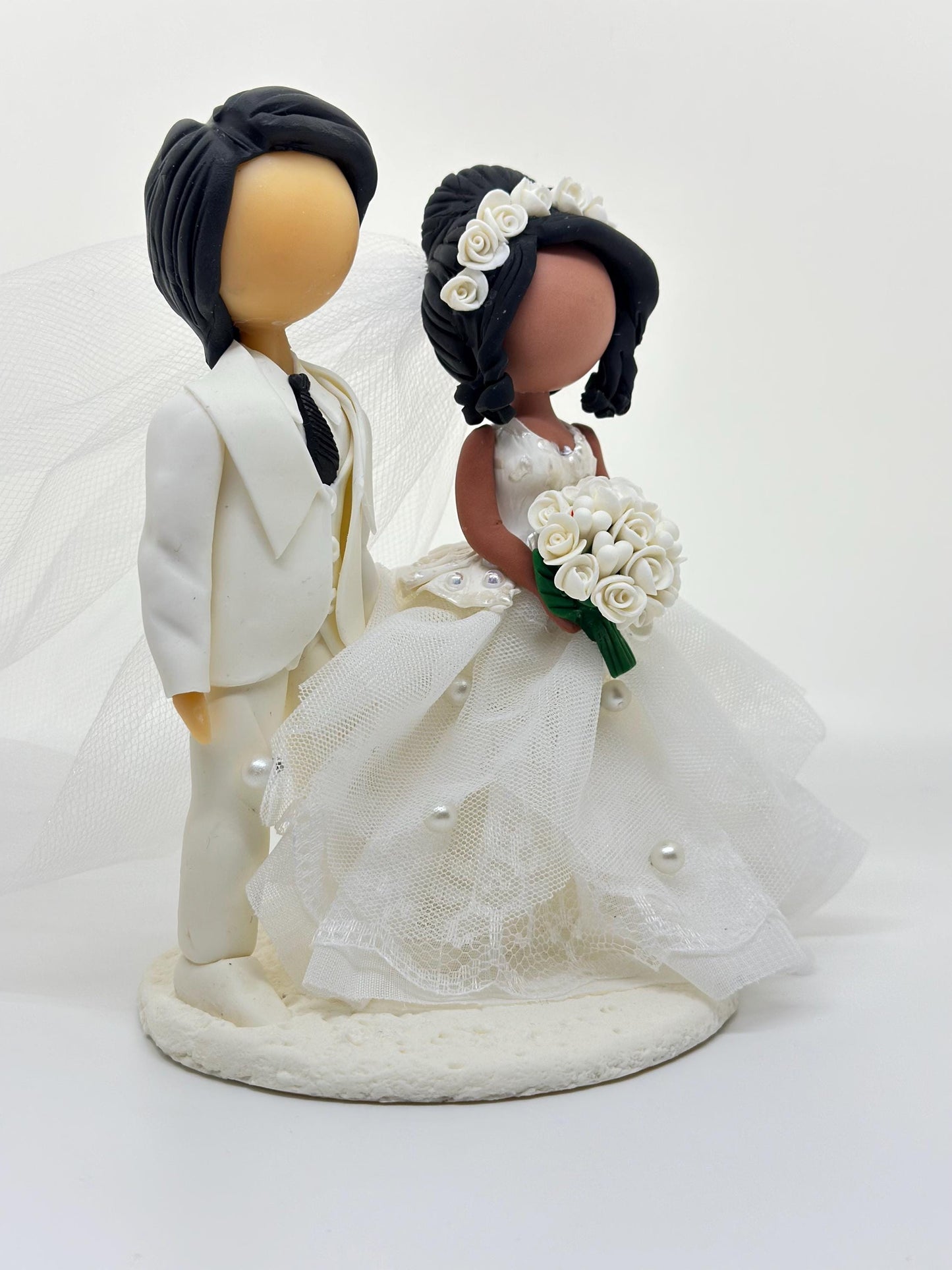 Wedding Cake topper-choose the bouquet and tie color