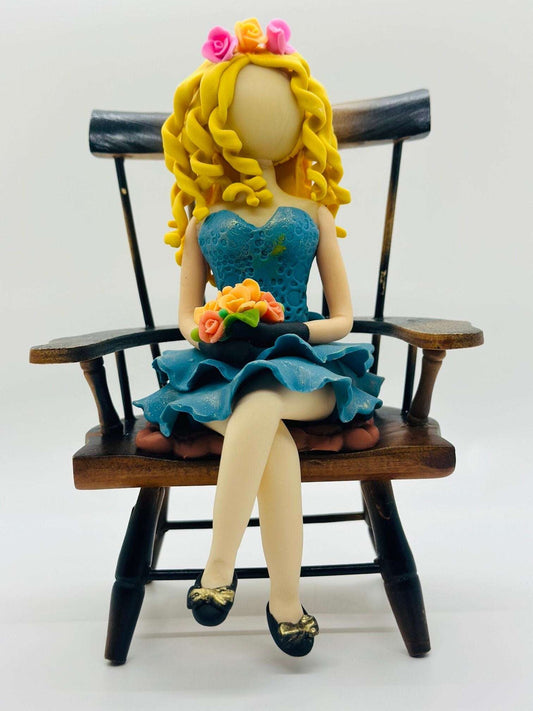 Cold porcelain Dominican faceless Doll,hand made  !!!!