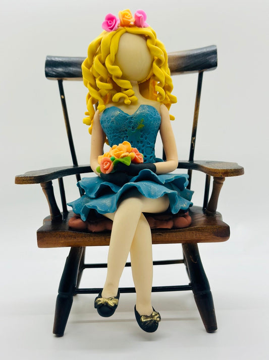 Cold porcelain Dominican faceless Doll,hand made  !!!!