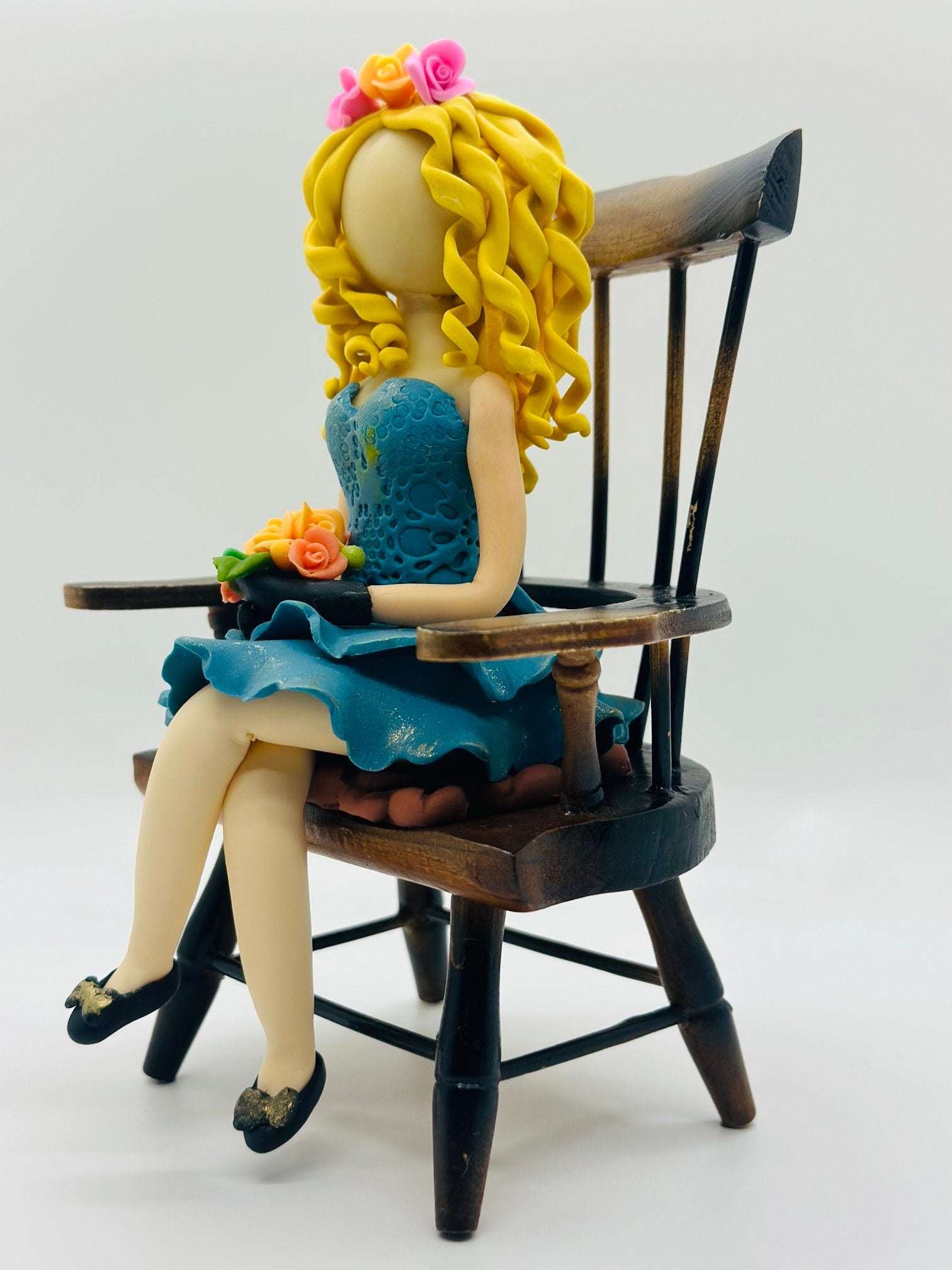 Cold porcelain Dominican faceless Doll,hand made  !!!!