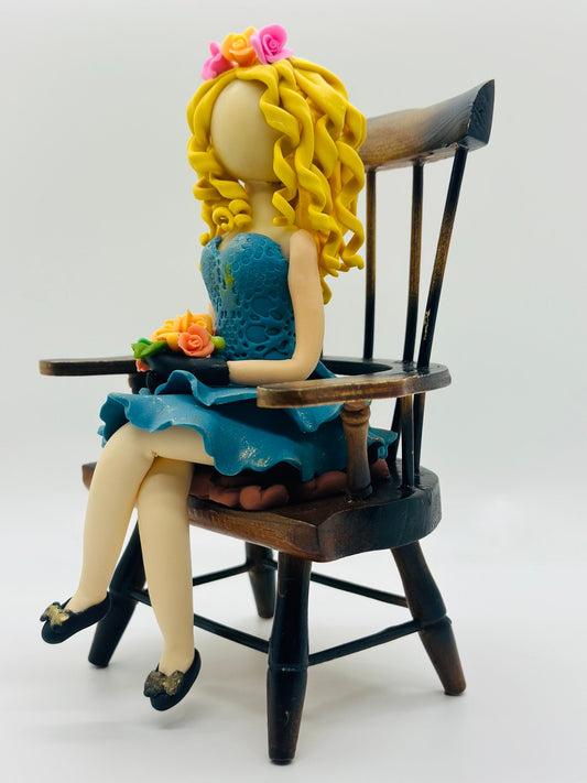 Cold porcelain Dominican faceless Doll,hand made  !!!!