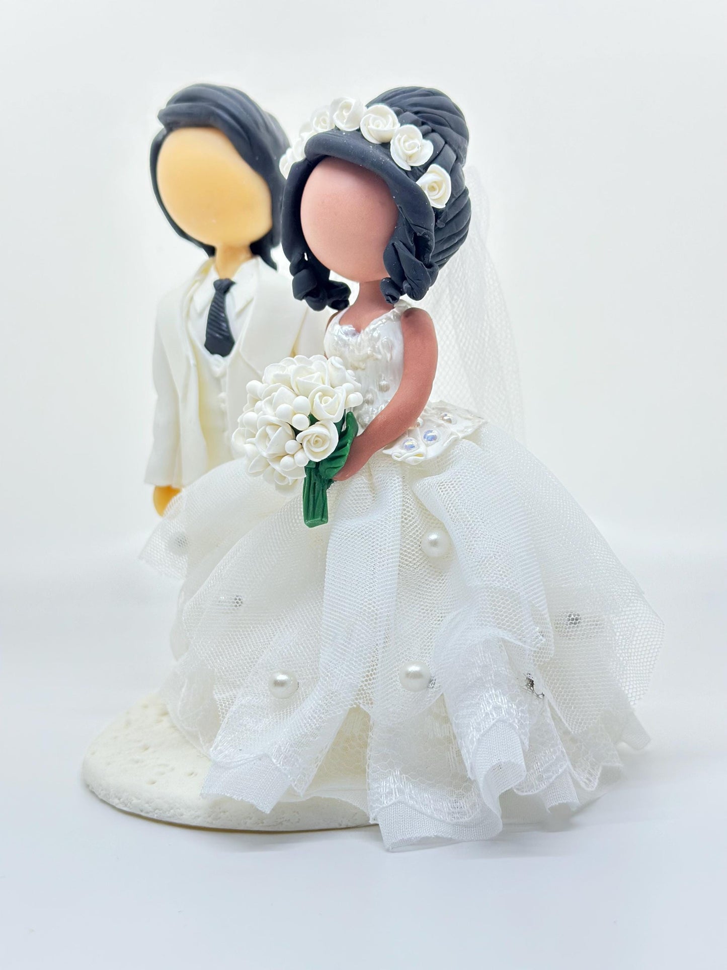 Wedding Cake topper-choose the bouquet and tie color