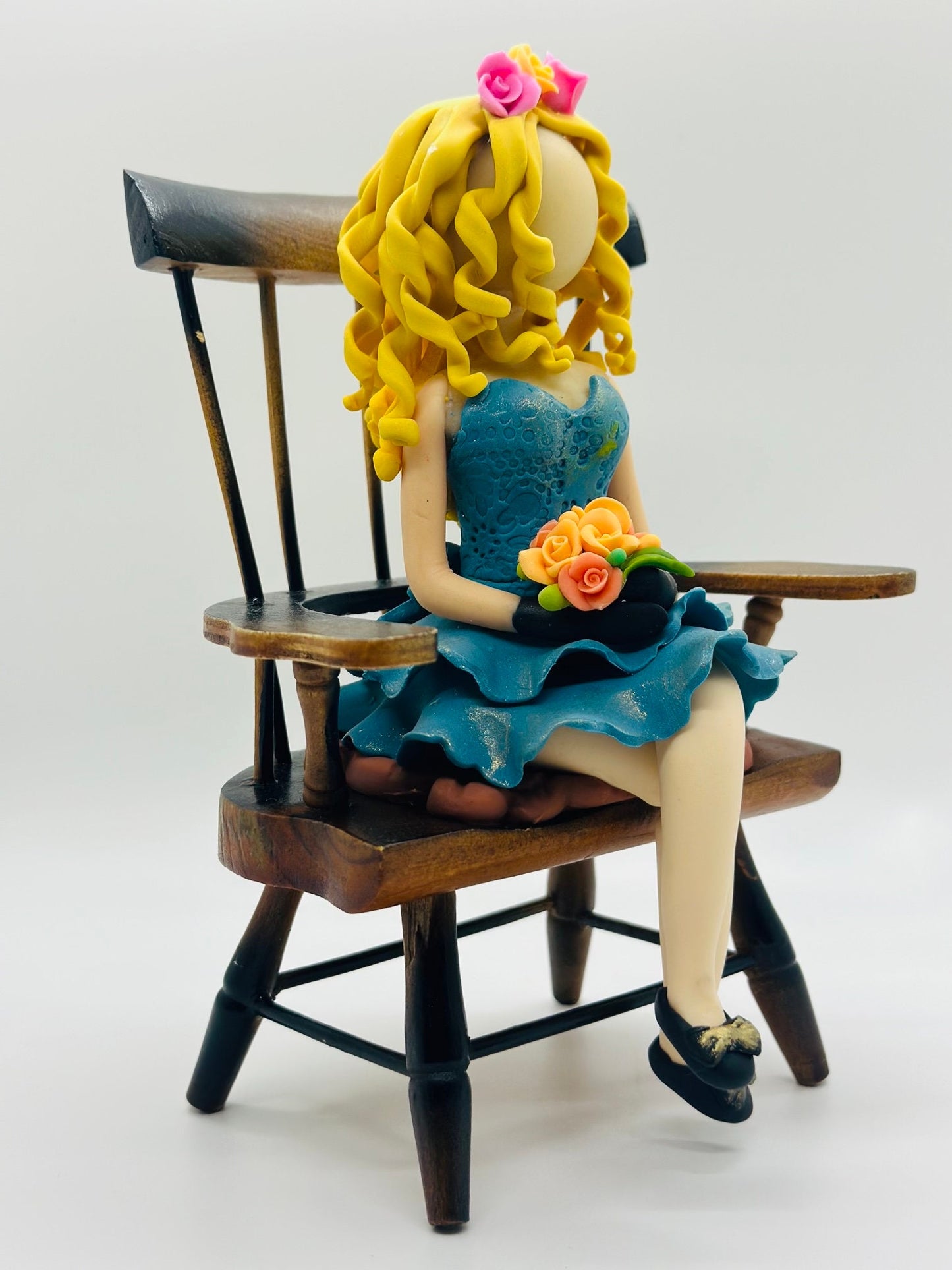 Cold porcelain Dominican faceless Doll,hand made  !!!!