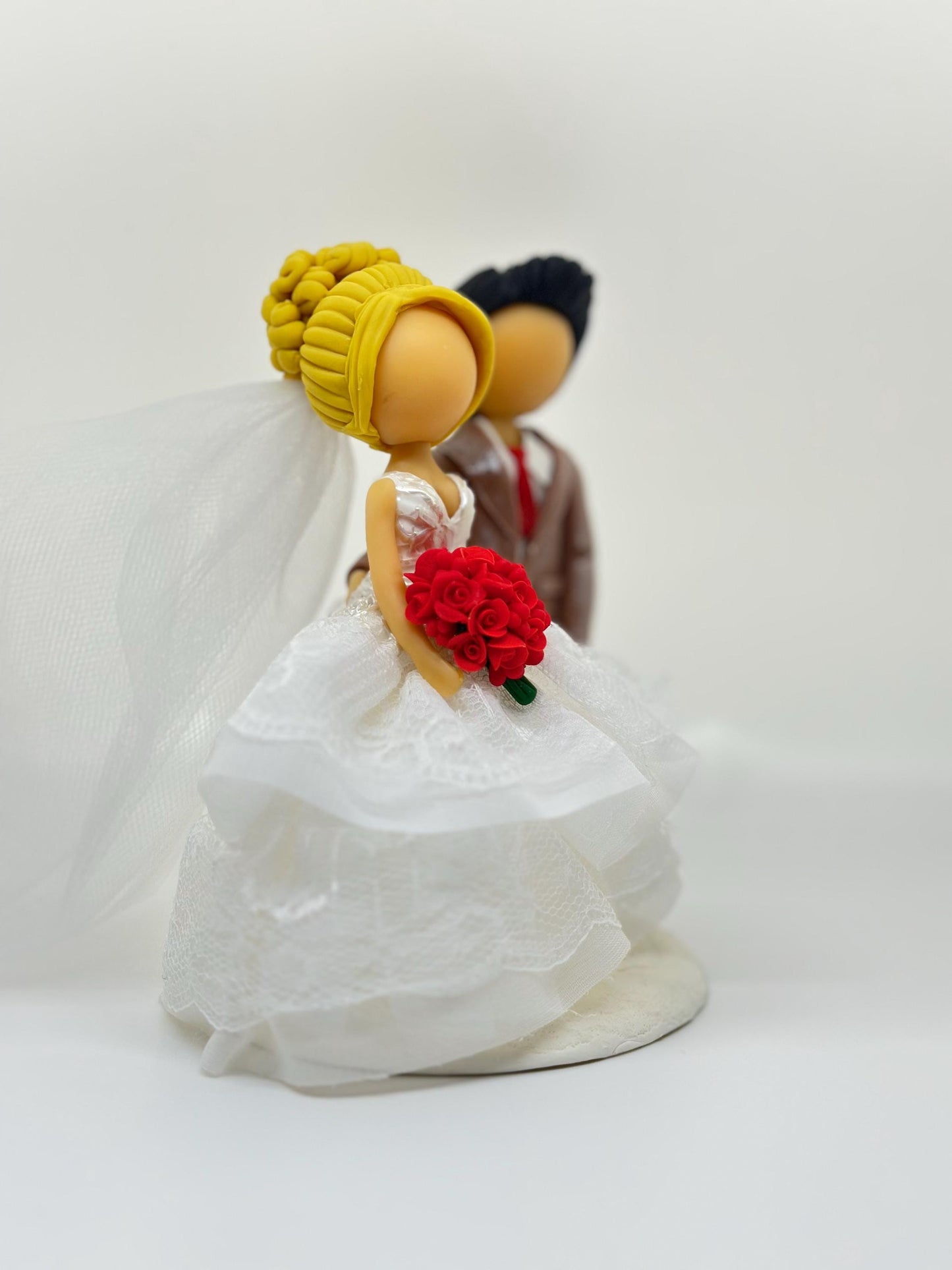 Wedding Cake topper-choose the bouquet and tie color